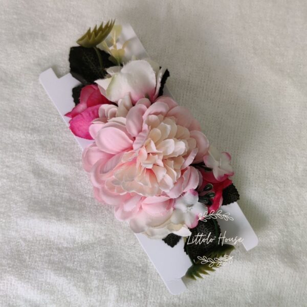Rose Buds Flowers MH001 Maternity Hairbands _ Pink