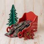 Santa Claus Reindeer Christmas Sleigh W055 _ Wooden Toy _ Red (2)