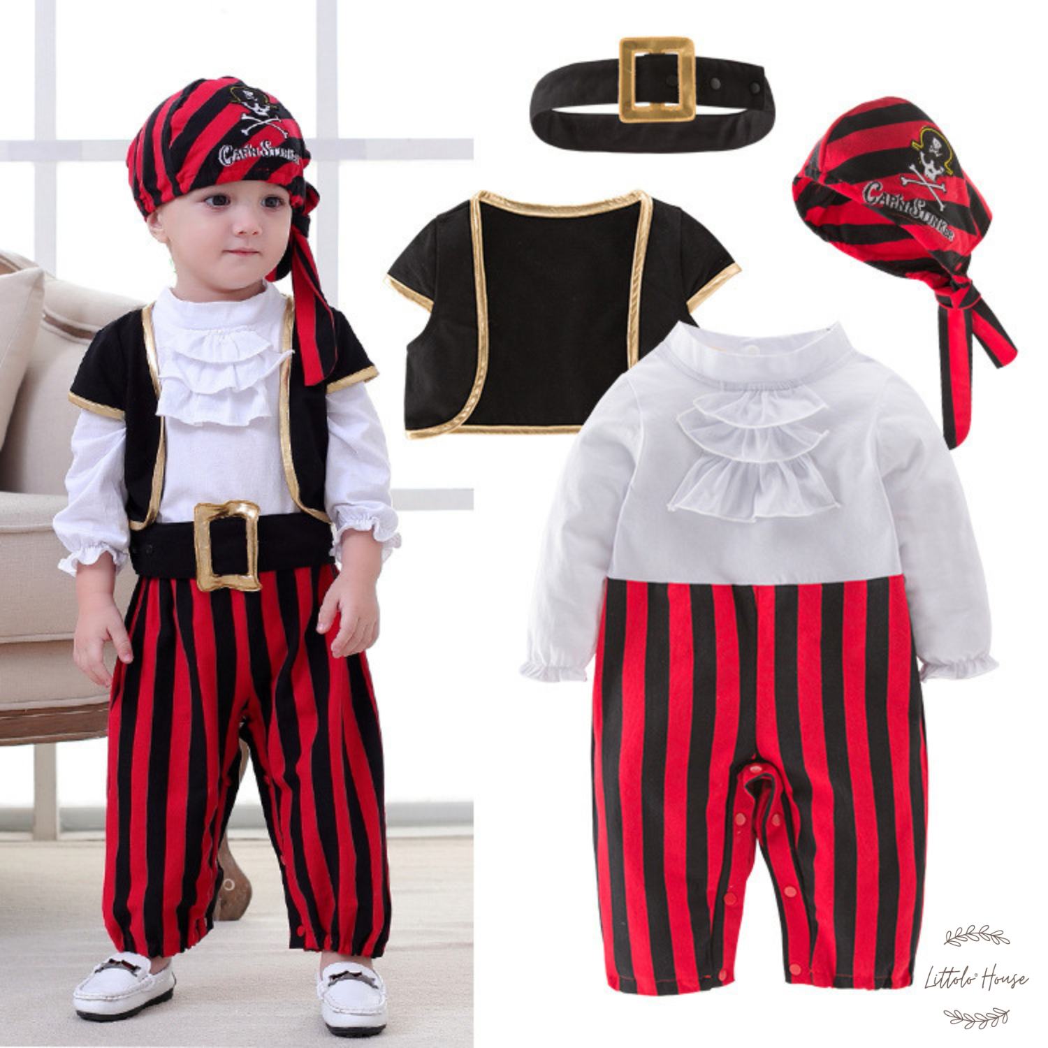 NWT Pint Size Pirate 2 Pc Costume Baby Infant Boys 12-18 Months