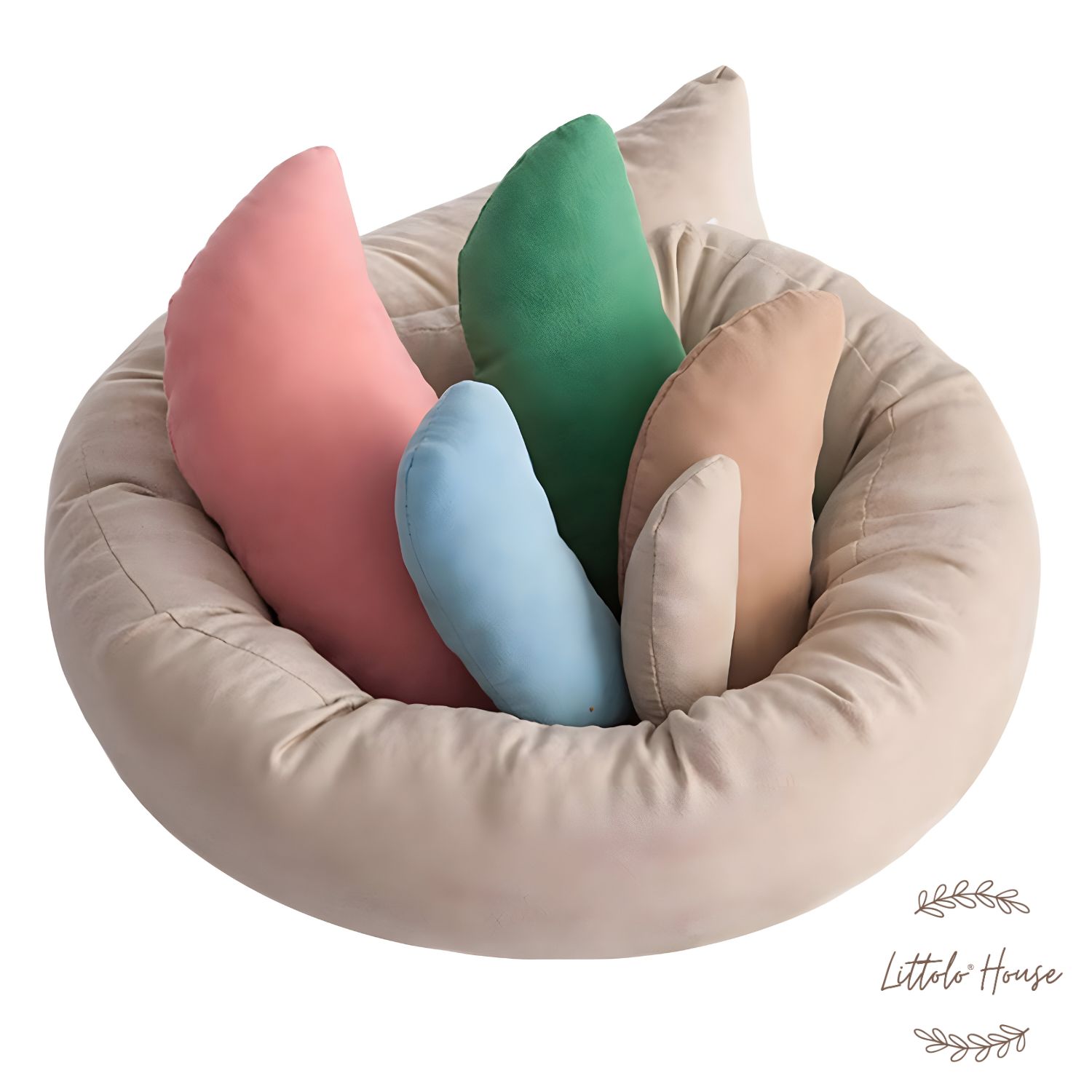 Newborn Photography Props Posing Pillow Cushion Set Velvet Shoots Mini Bed  Basket Mattress Cover for Photoshoot Poser Pet Pod