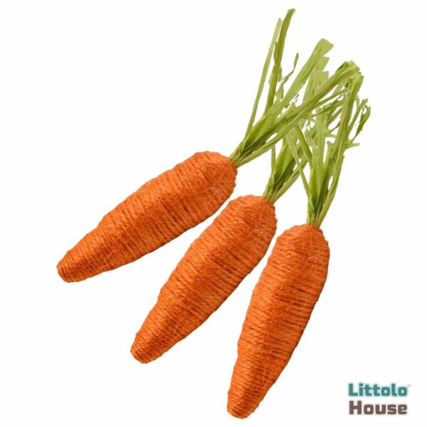 Artificial Jute Carrot Set of 3 Decorative Add-ons Orange